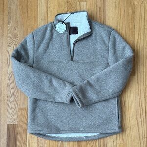 Men's Beige Quarter-Zip Sweater